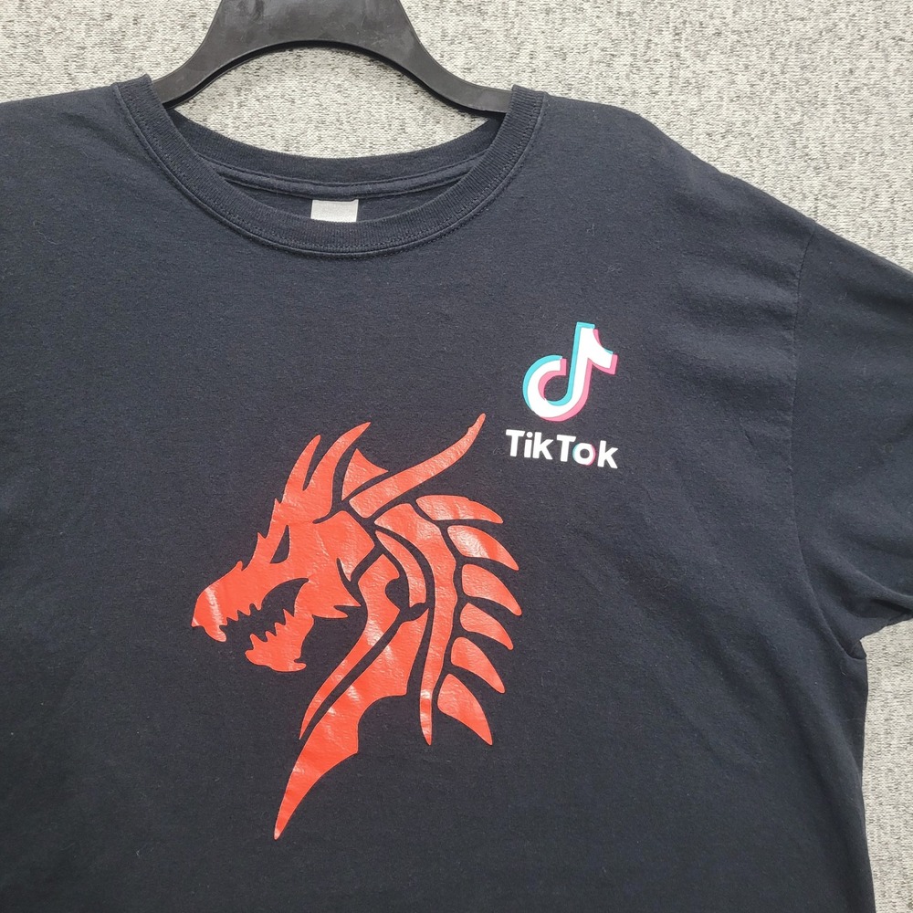 Gildan TikTok Dragon Grow Tribe Black Graphic T-Shirt Mens XL Short Sleeve Tee - Picture 2 of 7